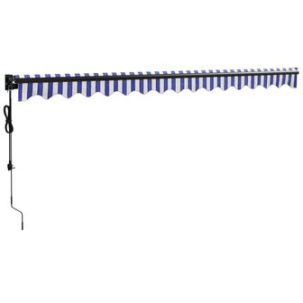 Luifel automatisch uitschuifbaar 4,5x3 m blauw en wit 6