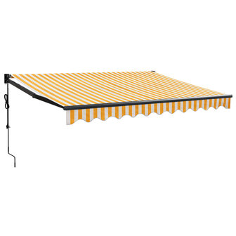 Luifel automatisch uitschuifbaar 3x2,5 m geel en wit 2