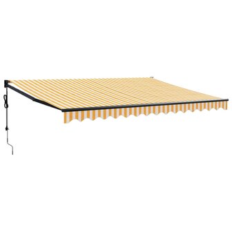Luifel automatisch uitschuifbaar 4x3 m geel en wit 2