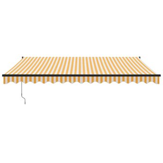 Luifel automatisch uitschuifbaar 4,5x3 m geel en wit 3