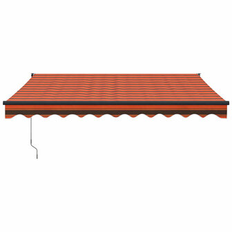 Luifel automatisch uitschuifbaar 3,5x2,5 m oranje en bruin 3