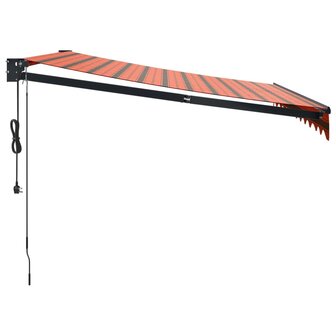 Luifel automatisch uitschuifbaar 3,5x2,5 m oranje en bruin 4