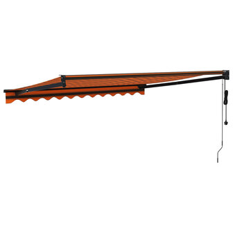 Luifel automatisch uitschuifbaar 3,5x2,5 m oranje en bruin 5