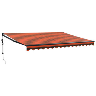 Luifel automatisch uitschuifbaar 4x3 m oranje en bruin 2