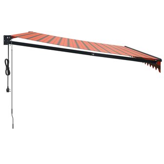 Luifel automatisch uitschuifbaar 4x3 m oranje en bruin 4