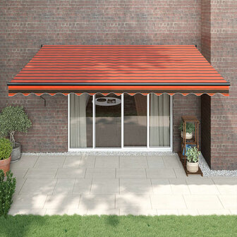 Luifel automatisch uitschuifbaar 4,5x3 m oranje en bruin 1