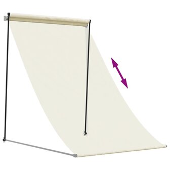 Luifel uittrekbaar 100x150 cm stof en staal cr&egrave;mekleurig 6