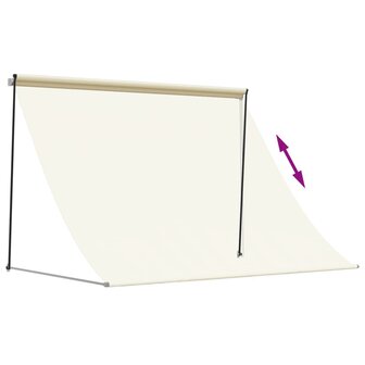 Luifel uittrekbaar 200x150 cm stof en staal cr&egrave;mekleurig 6