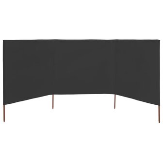 Windscherm 3-panelen 400x80 cm stof antraciet 3