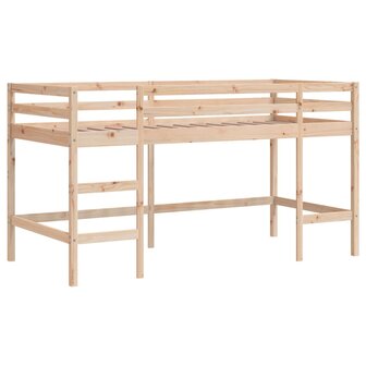 Kinderhoogslaper met tunnel 90x190 cm grenenhout wit en zwart 6
