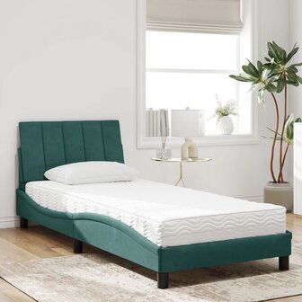 Bed met matras fluweel donkergroen 80x200 cm 3