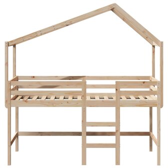Halfhoogslaper met ladder en bedhuis grenenhout 90x190 cm 4