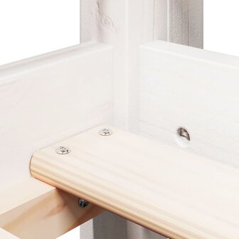 Halfhoogslaper met ladder en bedhuis grenenhout wit 90x200 cm 9