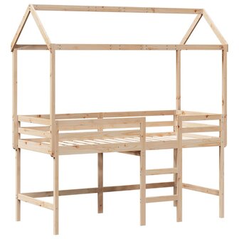 Halfhoogslaper met ladder en bedhuis grenenhout 80x200 cm 3