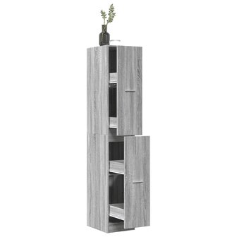 Apothekerskast 30x41x174,5 cm bewerkt hout grijs sonoma eiken 1