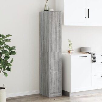Apothekerskast 30x41x174,5 cm bewerkt hout grijs sonoma eiken 4