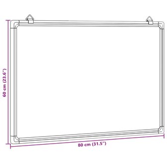 Whiteboard magnetisch 80x60x1,7 cm aluminium 6