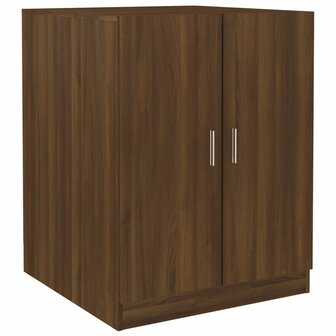 Wasmachinekast bewerkt hout bruin eikenkleur 9