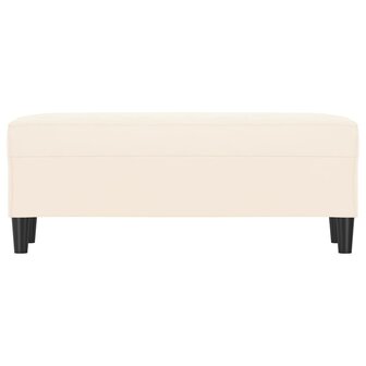 Bankje 100x35x41 cm fluweel cr&egrave;mekleurig 3