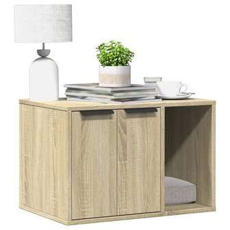 Kattenbakkast 60x40x40 cm bewerkt hout sonoma eikenkleurig 1