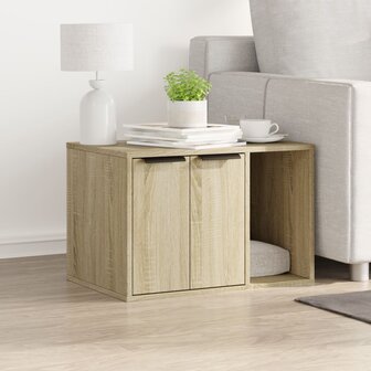 Kattenbakkast 60x40x40 cm bewerkt hout sonoma eikenkleurig 3
