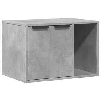 Kattenbakkast 60x40x40 cm bewerkt hout betongrijs 2