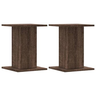 Speakerstandaards 2 st 30x30x40 cm bewerkt hout bruin eiken 2