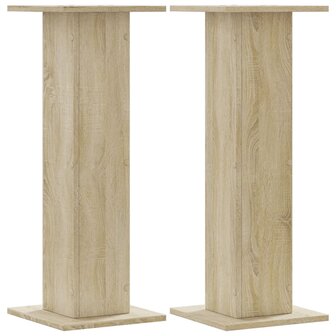 Speakerstandaards 2 st 30x30x80 cm bewerkt hout sonoma eiken 2