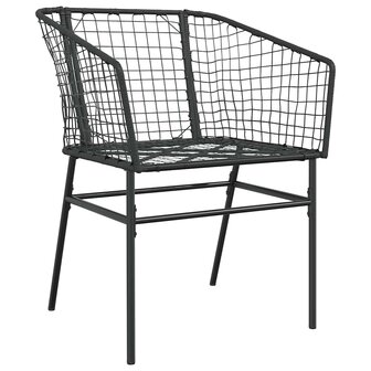 3-delige Tuinset poly rattan glas zwart 4
