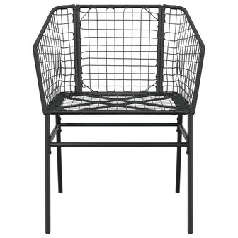 3-delige Tuinset poly rattan glas zwart 5