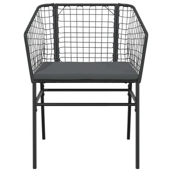 3-delige Tuinset met kussens poly rattan glas zwart 5
