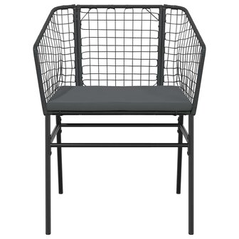 3-delige Tuinset met kussens poly rattan glas zwart 6