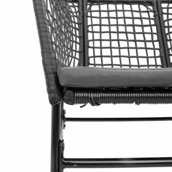 3-delige Tuinset met kussens poly rattan glas zwart 8