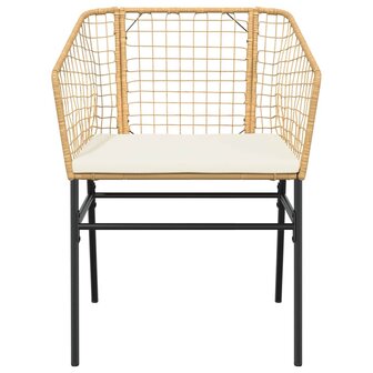 3-delige Tuinset met kussens poly rattan glas bruin 6