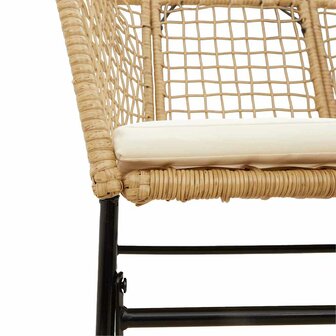 3-delige Tuinset met kussens poly rattan glas bruin 8