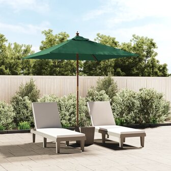 Parasol met houten paal 198x198x231 cm groen 1