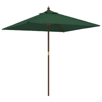 Parasol met houten paal 198x198x231 cm groen 2