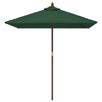 Parasol met houten paal 198x198x231 cm groen 3
