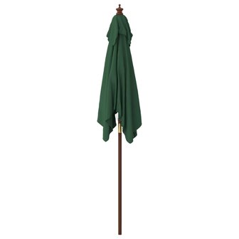 Parasol met houten paal 198x198x231 cm groen 4