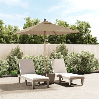 Parasol met houten paal 198x198x231 cm taupe 1