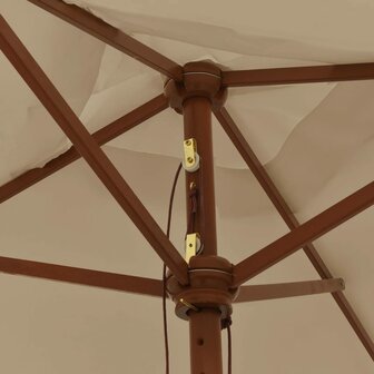 Parasol met houten paal 198x198x231 cm taupe 5