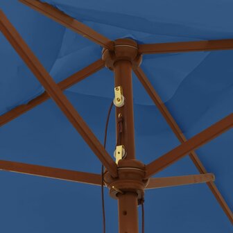 Parasol met houten paal 198x198x231 cm azuurblauw 5