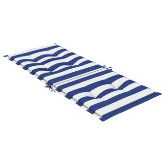 Stoelkussens 2 st hoge rug gestreepte stof wit en blauw 6