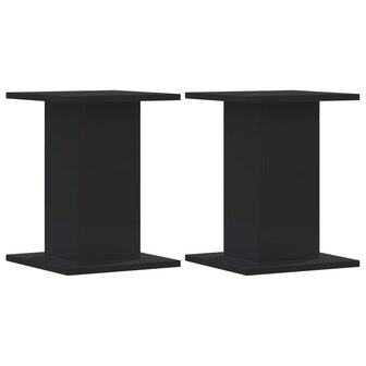 Plantenstandaards 2 st 30x30x40 cm bewerkt hout zwart 2
