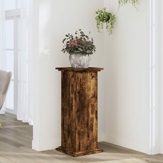 Plantenstandaard 33x33x80 cm bewerkt hout gerookt eikenkleurig 1