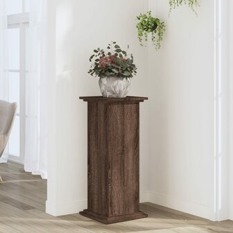 Plantenstandaard 33x33x80 cm bewerkt hout bruin eikenkleurig 1