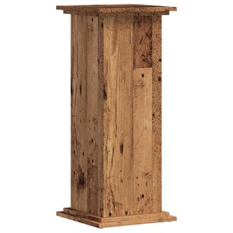 Plantenstandaard 33x33x80 cm bewerkt hout oud houtkleurig 2
