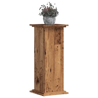 Plantenstandaard 33x33x80 cm bewerkt hout oud houtkleurig 3