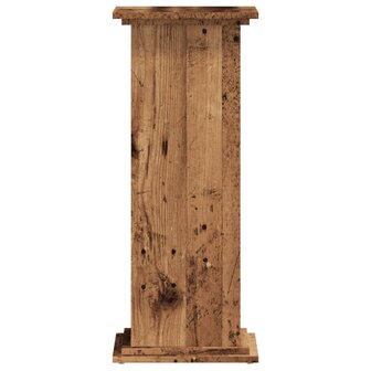 Plantenstandaard 33x33x80 cm bewerkt hout oud houtkleurig 5