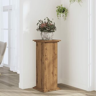 Plantenstandaard 33x33x80 cm bewerkt hout artisanaal eikenkleur 1